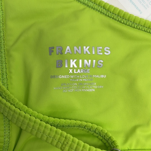 NWT Frankie’s Bikinis Gavin Ribbed bikini set XL neon green - Picture 12 of 16